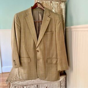 Tom James Custom Tan Stripe Blazer Size 44R